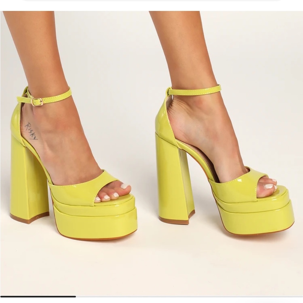 Lime green heels size 10